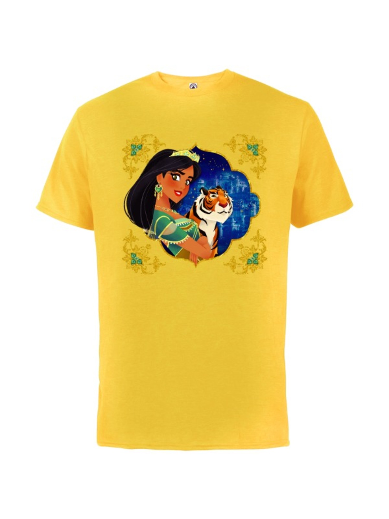 Disney Princess Jasmine and Rajah Stylized Short Sleeve Cotton T