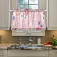 thumbnail image 5 of Coolnut Floral Kitchen Curtains 2 Panels, UV Protected Tier Curtains Half Window Curtains for Guest Room Bathroom Sink Laundry Room Basement,24"x 27", 5 of 6