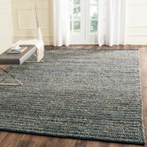 SAFAVIEH Cape Cod Jaime Braided Striped Jute Area Rug, 11' x 16', Blue