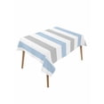 thumbnail image 2 of Light Blue Grey Stripe Tablecloth Rectangle Table Cloth 60x84, Waterproof Tablecloth Outdoor Table Cloth, Modern Farmhouse Vertical Striped Washable Table Cover for Kitchen Dinning Party, 2 of 8