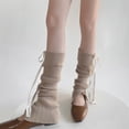 thumbnail image 2 of Biezeib Women's Below Knee Socks Knitted Strappy Leg Warmers Leg Sleeves for Party, Dating, Travel, 2 of 6