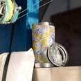 thumbnail image 2 of 20oz Tumbler with Lid and Straw Stainless Lemon Steel Vacuum Insulated Water Coffee Tumbler Cup, Double Wall Vacuum Insulated Travel Mug Reusable Tumblers for Ice Drinks, Hot Beverage, 2 of 6