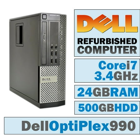 REFURBISHED Dell OptiPlex 990 SFF/Core i7-2600 Quad @ 3.40 GHz/DVI Graphics Card/24GB DDR3/500GB HDD/DVD-RW/WINDOWS 10 PRO 64 (Best Graphics Card For Windows Vista 64 Bit)