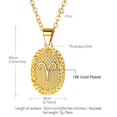 thumbnail image 6 of FOCALOOK Aries Gold Plated Necklace for Women Oval Horoscope Medallion Pendant Constellation Zodiac Sign Jewelry, 6 of 11