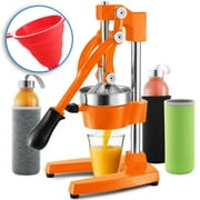 Citrus Juicer Hand Press 7 PC Set Heavy-Duty Juice Squeezer with Glass Bottles