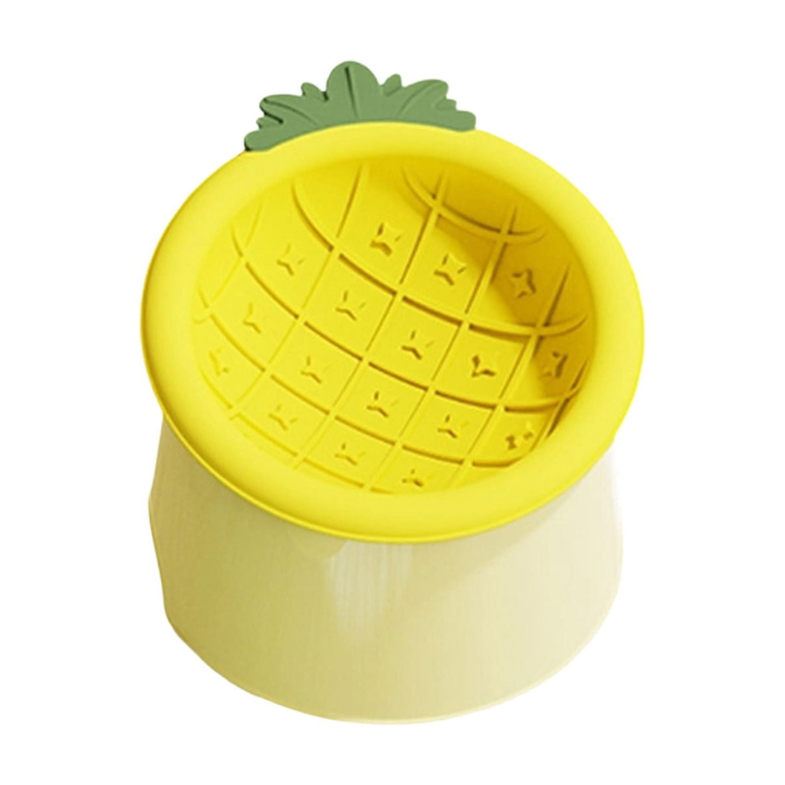 Pet Silicone Raised Dog Bowl Fruit Designs Adjustable Angle Elevated Feeder Antiskid Food Water Bowl For Dogs Cats Puppy Kittens Cute Fruit Themed Tilted Cat Dish