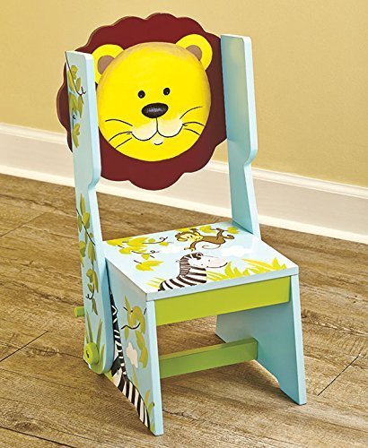Klass Home Collection Eco-Friendly Children Kids Wooden small foot Stools Solid Pine Step Stool various Characters Kitchen Seat or Child Step Stool Chair Fair Trade Dog