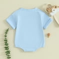 thumbnail image 3 of Bagilaanoe Newborn Baby Boy Rompers Letter Print Short Sleeve Bodysuits 3M 6M 12M 18M Infant Casual One Piece Short Jumpsuit, 3 of 8