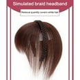 thumbnail image 4 of Breathable Headband Wigs Black False Fringe Hairpiece Synthetic Hair Adjustable Bangs, 4 of 9