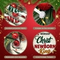 thumbnail image 4 of Red Decorative Christmas Banner Gold Stars Nativity Display Pine Branches Red Bows Christ Backdrop for Church Events Family Gatherings Christmas Parties, 4 of 9