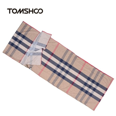 TOMSHOO 75*210CM Outdoor Travel Camping Hiking 100% Cotton Healthy Sleeping Bag Liner with Pillowcase Portable Lightweight Business Trip (Best Lightweight Sleeping Bag For The Money)