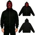 thumbnail image 5 of XIAOCHA Mens Halloween Hooded Sweatshirt Red Demon Face Mask Graphic Hoodies Sweatshirt, Red, Sizes XXXL, 5 of 8