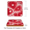 DJROW Tie Dye Square Coasters Set of 6 Microfiber Leather NonSlip