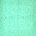 thumbnail image 1 of Ahgly Company Indoor Square Persian Turquoise Blue Traditional Area Rugs, 3' Square, 1 of 4