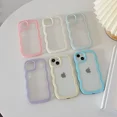 thumbnail image 2 of Funda de teléfono con líneas onduladas suaves para iPhone 15, 11, 12, 13, 14 Pro Max, XS, carcasa transparente, 2 of 5