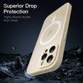 thumbnail image 5 of JETech Magnetic Case for iPhone 13 Pro 6.1-Inch, Compatible with MagSafe, Translucent Matte Back Camera Lens Full Protection Slim Shockproof Phone Cover (Light Gold), 5 of 6