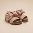 thumbnail image 6 of PIXIE BLOOM Toddler Girl's Sandals – Cute Footbed Sandals and Flat Summer Shoes with Puffy Bow, 6 of 8