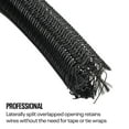 thumbnail image 5 of Braided Nylon Split Wire Loom Wrap, 3/4 Inch, 10 Foot Wire Sleeve, 5 of 9
