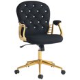 thumbnail image 1 of Vinsetto Office Chair Vanity Chair with Button Tufted Backrest Arms Black, 1 of 10