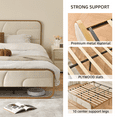thumbnail image 2 of Queen Size Bed Frame, Golden Metal Platform Bed Frame with Velvet Upholstered Headboard, Beige, 2 of 8