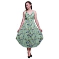 thumbnail image 1 of Bimba Robe Midi d'Été Imprimée à Fleurs pour Femmes Col en V Tenue de Vacances - Grande Taille, 1 of 1