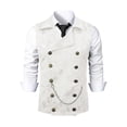 thumbnail image 3 of Mens Suit Suede Double Breasted Vest Classic Groomsmen Wedding Waistcoat Leather Big Lapel Double Breasted Waistcoat, 3 of 7