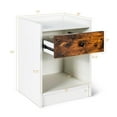 thumbnail image 2 of Gymax Set of 2 Nightstand with Drawer Cabinet End Side Table Raised Top White, 2 of 10