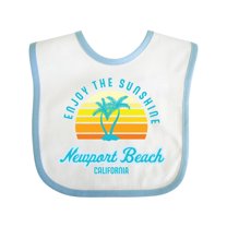 Inktastic Summer Enjoy the Sunshine Newport Beach Florida in Blue Boys or Girls Baby Bib