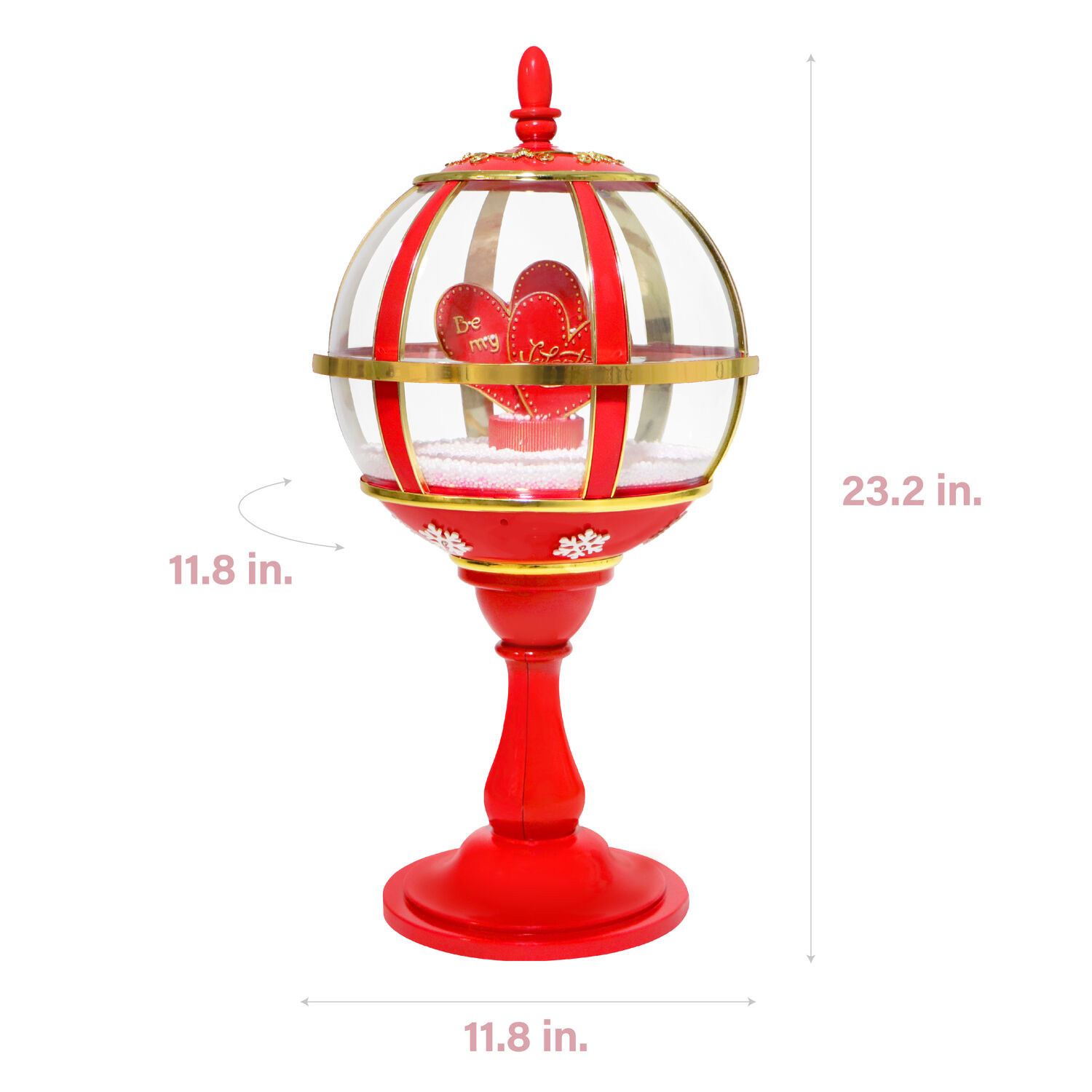 Fraser Hill Farm 23-In. Musical Snowy Tabletop Valentine's Day Lantern, FSTHEART023A-RD