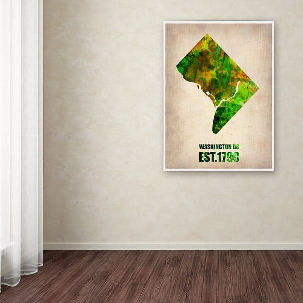 Trademark Fine Art "Washington D.C. Watercolor Map" Canvas Art by Naxart