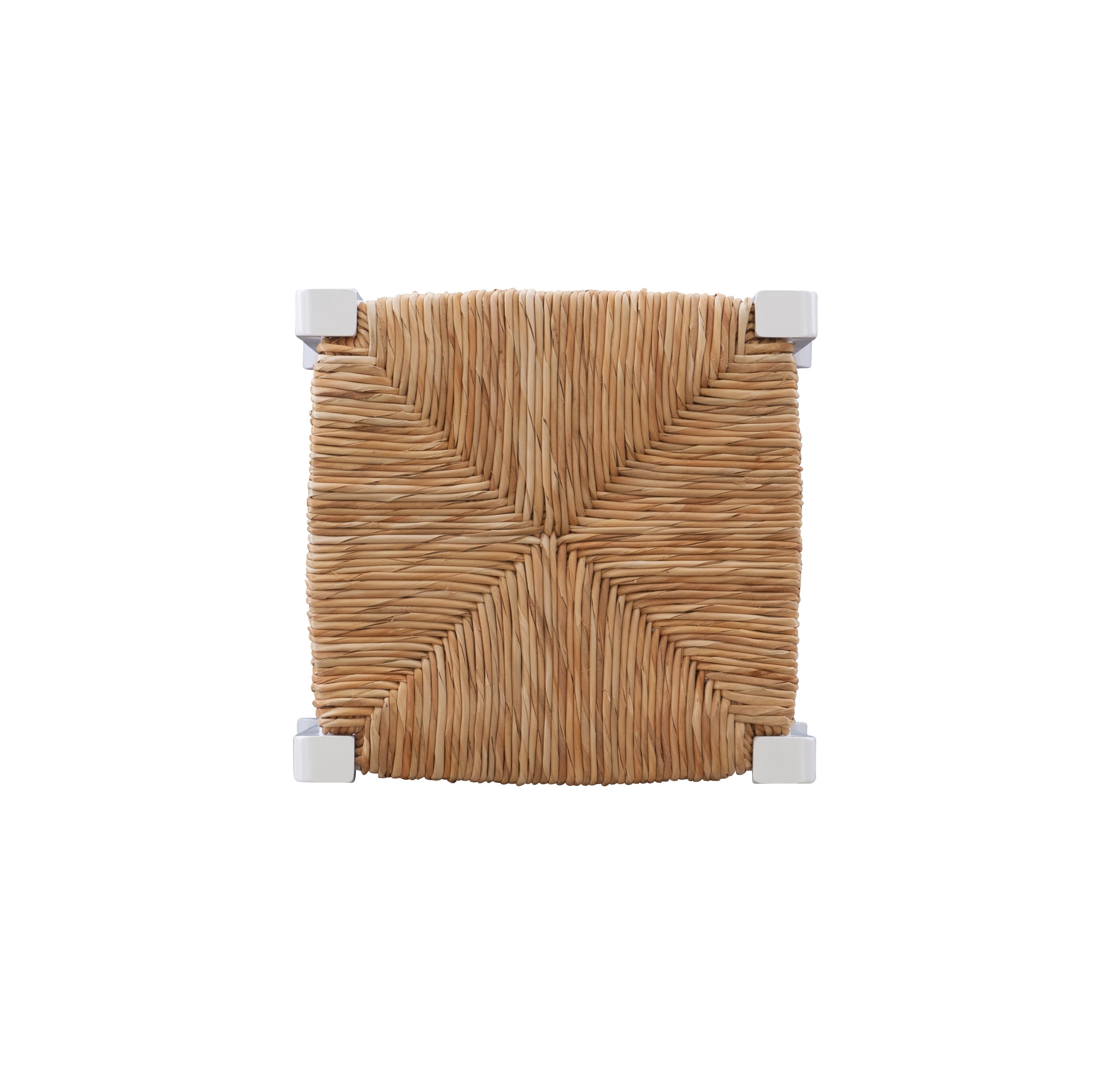 Linon Ivica 29" Backless Bar Stools, Set of 2, Classic White with Handwoven Rush Seat