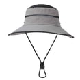 thumbnail image 2 of Jessboyy Mens Outdoor Hats Breathable Solid Color UV Protection Sun Hats Summer Adjustable Bucket Hat Wide Brim Sun Hats Hiking Travel Garden Gray, 2 of 3