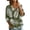 Green, variant on Tropical Palm Tree Print Henley Tunic for Women - 3/4 Sleeve V-Neck Button Down Resort Blouse, Loose Fit Vacation Summer Top Multicolor S