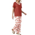 thumbnail image 2 of MINTREUS Womens Pajamas Sets 2 Piece Short Sleeve Lounge Set Printed Loose Pants Pj Sets, S-2XL, 2 of 7
