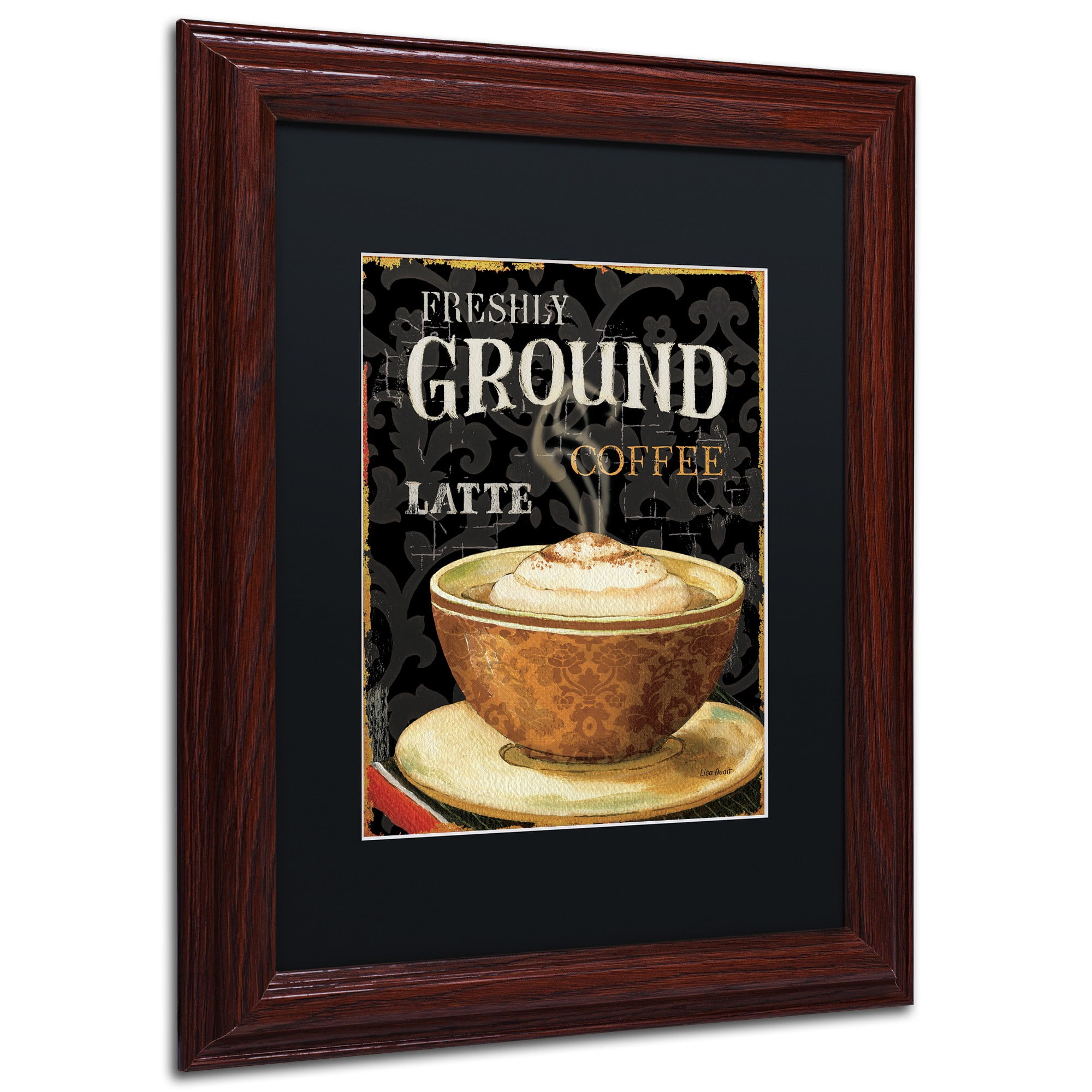 Trademark Fine Art "Today's Coffee II" Canvas Art by Lisa Audit, Black Matte, Wood Frame