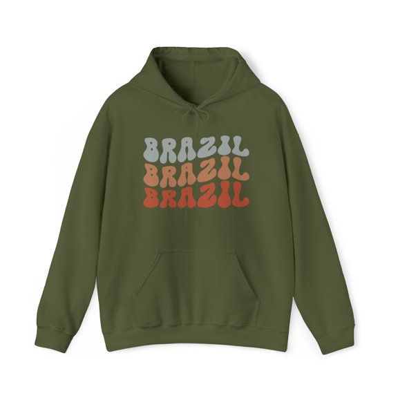 Brazil Brazilian Pride 70s Retro Hoodie, Gifts, Hooded Sweatshirt