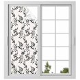 thumbnail image 2 of Black Leaves Window Privacy Film, Vintage Leaf Botanical Minimalist Art Static Cling UV Sun Blocking Tint Film Heat Control Windows Films for Bedroom Bathroom, Window Stickers 23.6"x59", 2 of 8