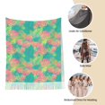 thumbnail image 6 of Cauagu Colorful Palm Leaves Print Women Wrap Shawl tassels Scarves Retro Scarf 77.6"X28.3", 6 of 8