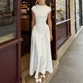 thumbnail image 2 of XIAOCHA Womens Summer Midi Satin Dress Mini Polka Dot Print Neck Cap Sleeve Waist Fitted Asymmetric Hem Party Dresses, 2 of 8