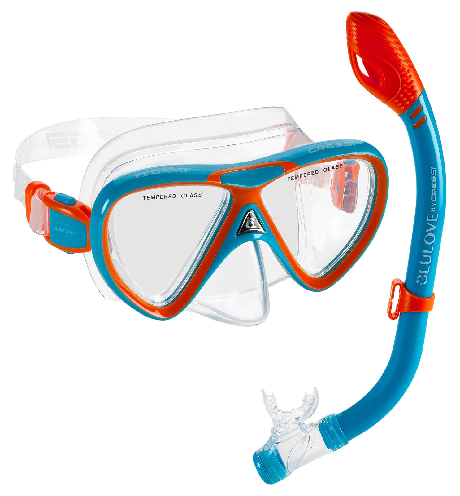 "Cressi DELUXE, Kids Youth Mask Snorkel Set (Lime Purple)" by