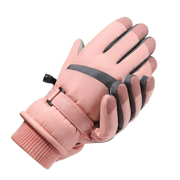 Virmaxy Gloves Female Winter Touch Screen Ski Gloves Outdoor Waterproof Windproof Warm Riding Full Finger Padded Children's Warm Ski Winter Windproof and Gloves Multi-Size