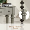 thumbnail image 3 of EUROCO 59.8" Solid Wood Console Table,Retro Long Sofa Table Entryway Table with 4 Drawers and Bottom Shelf for Hallway Living Room,Grey Wash, 3 of 8