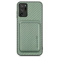 thumbnail image 2 of Cutyskin Carbon Fiber Texture PU Leather Case for Samsung Galaxy Note20 Ultra, with Detachable Card Holder, Compatible Magsafe Charging, Ultra Thin Design Shockproof Phone Case for Note20 Ultra, Green, 2 of 5