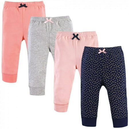 UPC: 0660168322897 | Luvable Friends Baby and Toddler Girl Cotton Pants 4pk Gold Dot 3-6 Months