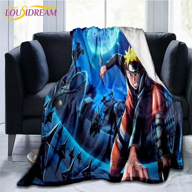 Manta de franela con estampado de personajes de dibujos animados japoneses famosos, funda de edredón para sofá, ropa de cama de viaje, salida