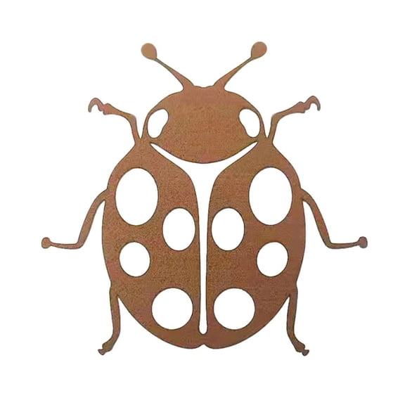 Metal Ladybug Garden Decor, Vintage Rust Planter Hanging Statue, Heavy Duty Iron Insect Wall Art Sculptures for Outdoor Fence Patio Yard
