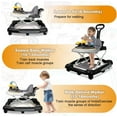 thumbnail image 6 of LHUAI Baby Walker With Bouncer, Removable Footrest, Feeding Tray & Music, Foldable & Adjustable Activity Walker For Boys And Girls, Toddler Infant, Black, 6 of 8