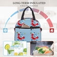 thumbnail image 4 of Balery Red Funny Crab on Blue Stripe Bolsa de Almuerzo Impresa, Caja de Almuerzo Reutilizable, Bolsa Térmica Aislada para Almuerzo, Bolsa Antiderrames, 4 of 7