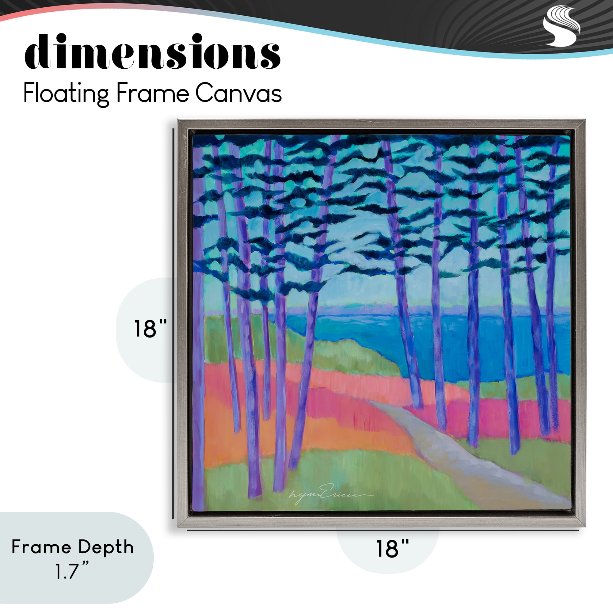 Stupell Industries Razzle Dazzle Forest Scene Gray Framed Floater Canvas Wall Art, design by Lynn Ericson Fine Art