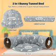 thumbnail image 3 of Cama Túnel de Conejo 2 en 1 Tubos de Túnel Plegables con Tapete Extraíble para Gatos Gatitos Conejos Hurones Hámster, 3 of 7